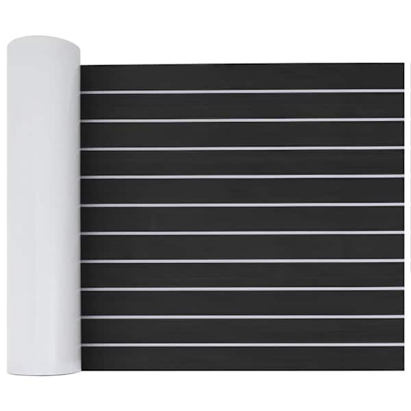 vidaXL Paadi matt Triibuline Tumehall ja Valge 240 x 60 cm EVA