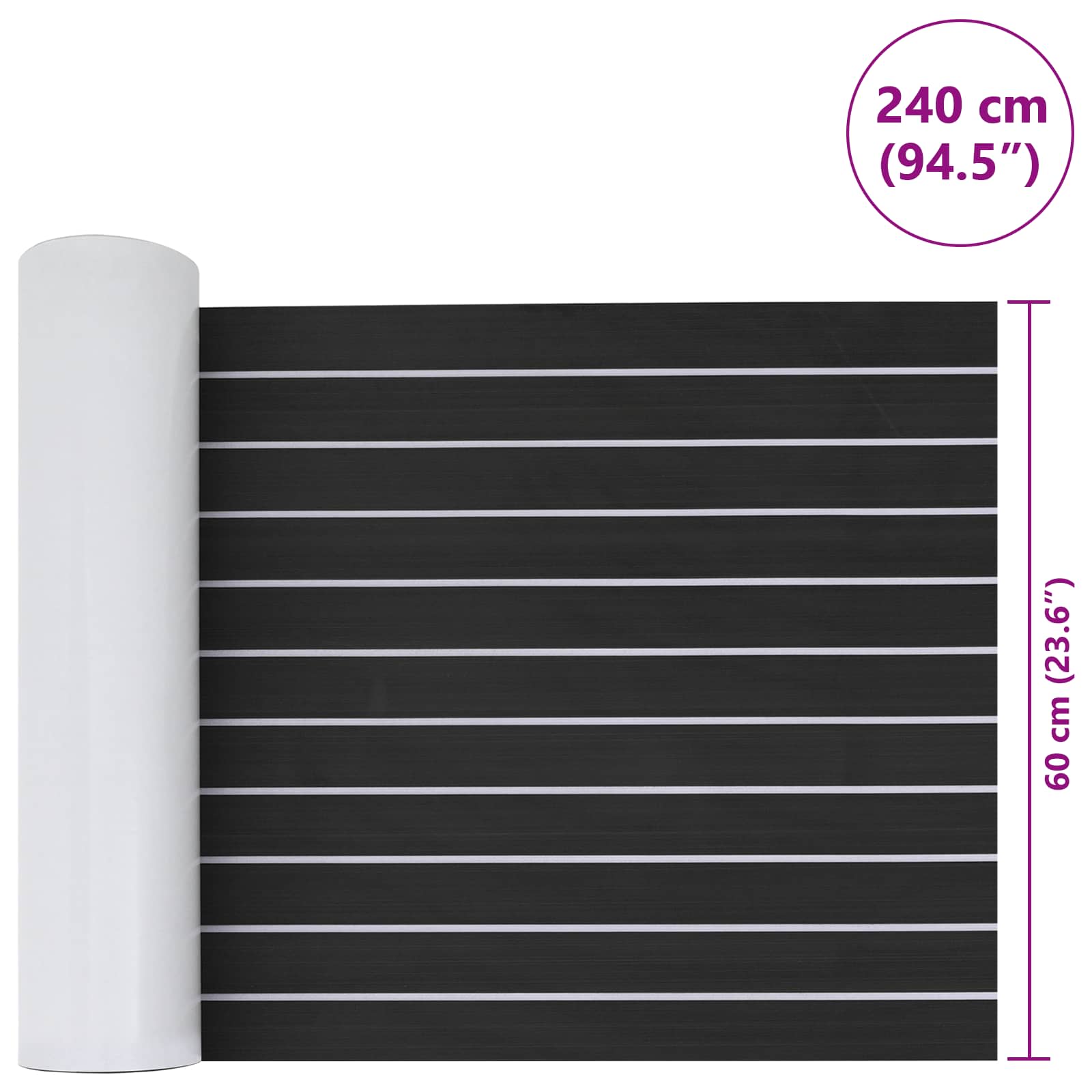 Bootmat Gestreept Donkergrijs en Wit 240 x 60 cm EVA image 8