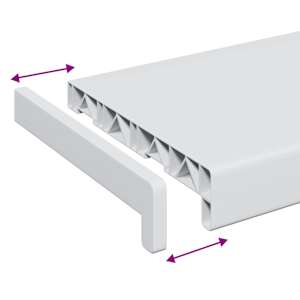 Parapet okna Bílá 80 x 20 x 4,5 cm PVC - obrázek 8