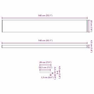 Parapet okna Bílá 140 x 20 x 4,5 cm PVC - obrázek 13