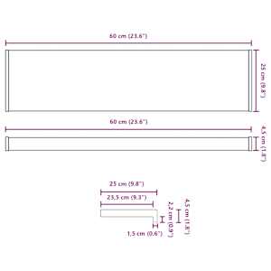 Parapet okna Bílá 60 x 25 x 4,5 cm PVC - obrázek 13