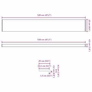 Parapet okna Bílá 120 x 25 x 4,5 cm PVC - obrázek 13