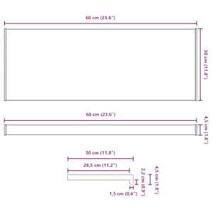 Parapet okna Bílá 60 x 30 x 4,5 cm PVC - obrázek 13