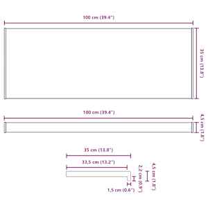 Parapet okna Bílá 100 x 35 x 4,5 cm PVC - obrázek 13