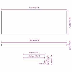 Parapet okna Bílá 120 x 50 x 4,5 cm PVC - obrázek 13
