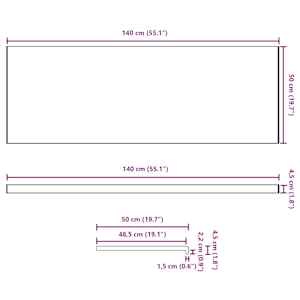 Parapet okna Bílá 140 x 50 x 4,5 cm PVC - obrázek 13
