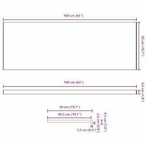 Parapet okna Bílá 160 x 50 x 4,5 cm PVC - obrázek 13