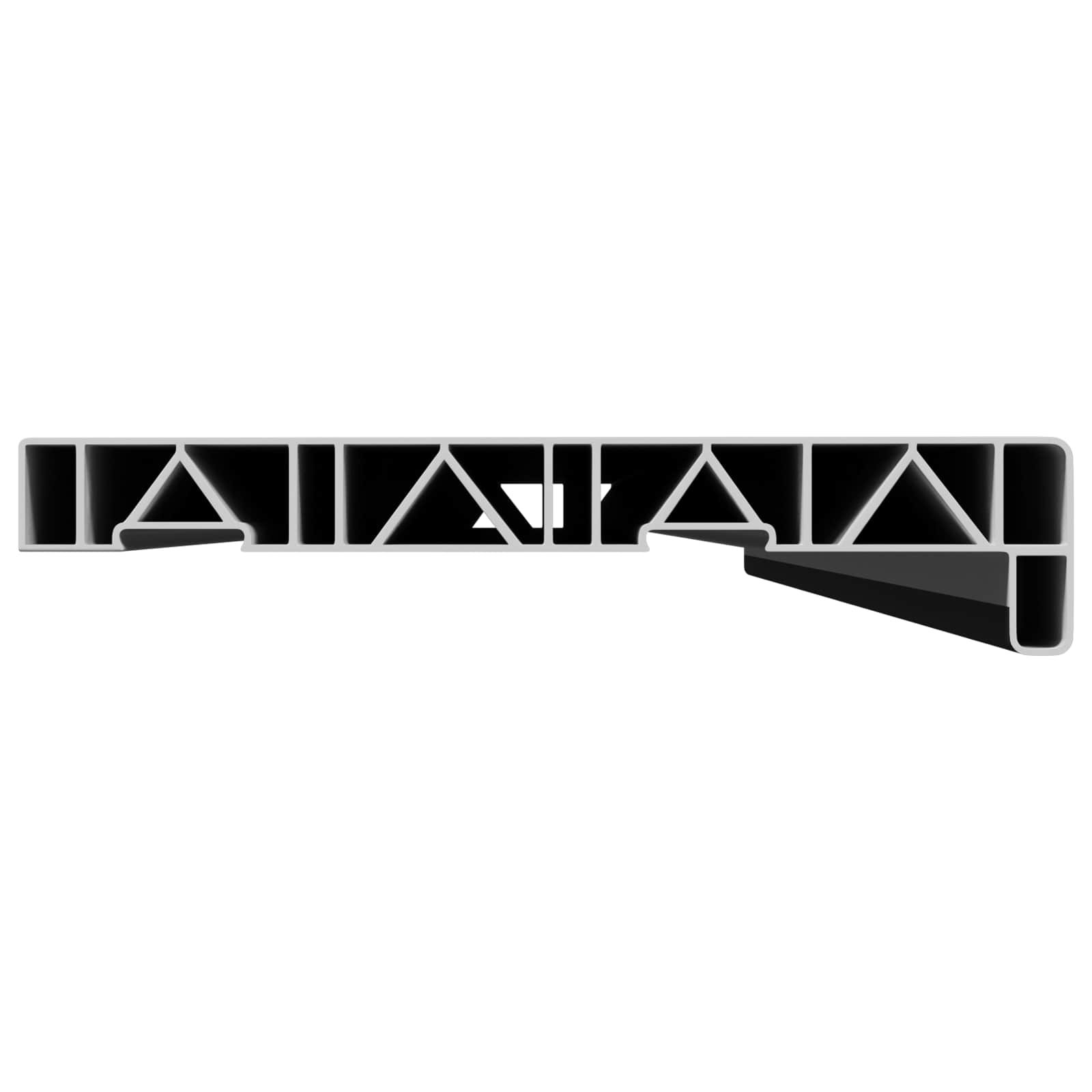 Raamsokkel Zwart met houten nerf 120 x 25 x 4,5 cm PVC image 4