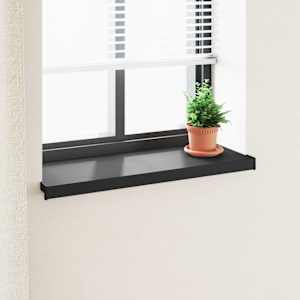 Parapet okna Černý s dřevěnou strukturou 60 x 30 x 4,5 cm PVC - obrázek 1