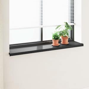 Parapet okna Černý s dřevěnou strukturou 160 x 35 x 4,5 cm PVC - obrázek 1