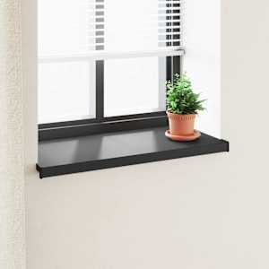 Parapet okna Černý s dřevěnou strukturou 60 x 40 x 4,5 cm PVC - obrázek 1