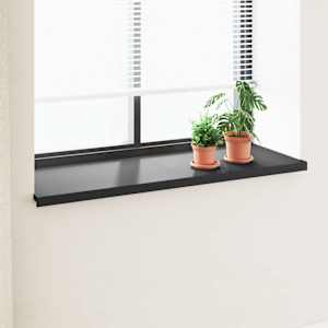 Parapet okna Černý s dřevěnou strukturou 120 x 50 x 4,5 cm PVC - obrázek 1