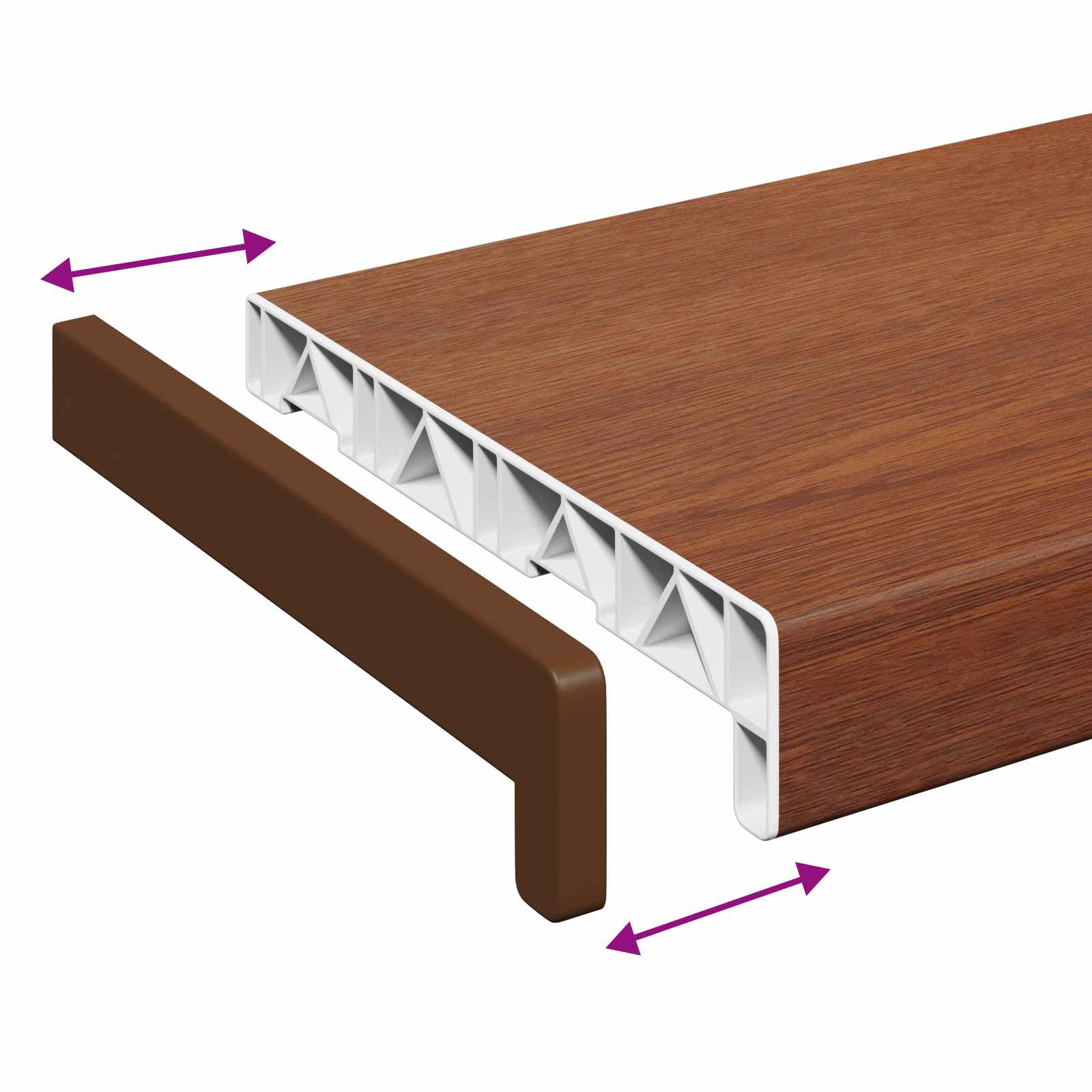 Raamsokkel Bruin hout 160 x 25 x 4,5 cm PVC image 8