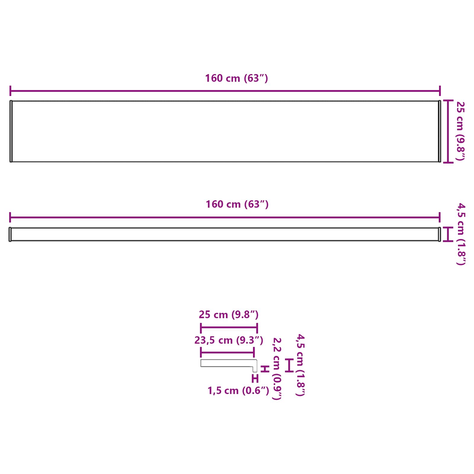 Raamsokkel Marmer textuur 160 x 25 x 4,5 cm PVC image 13