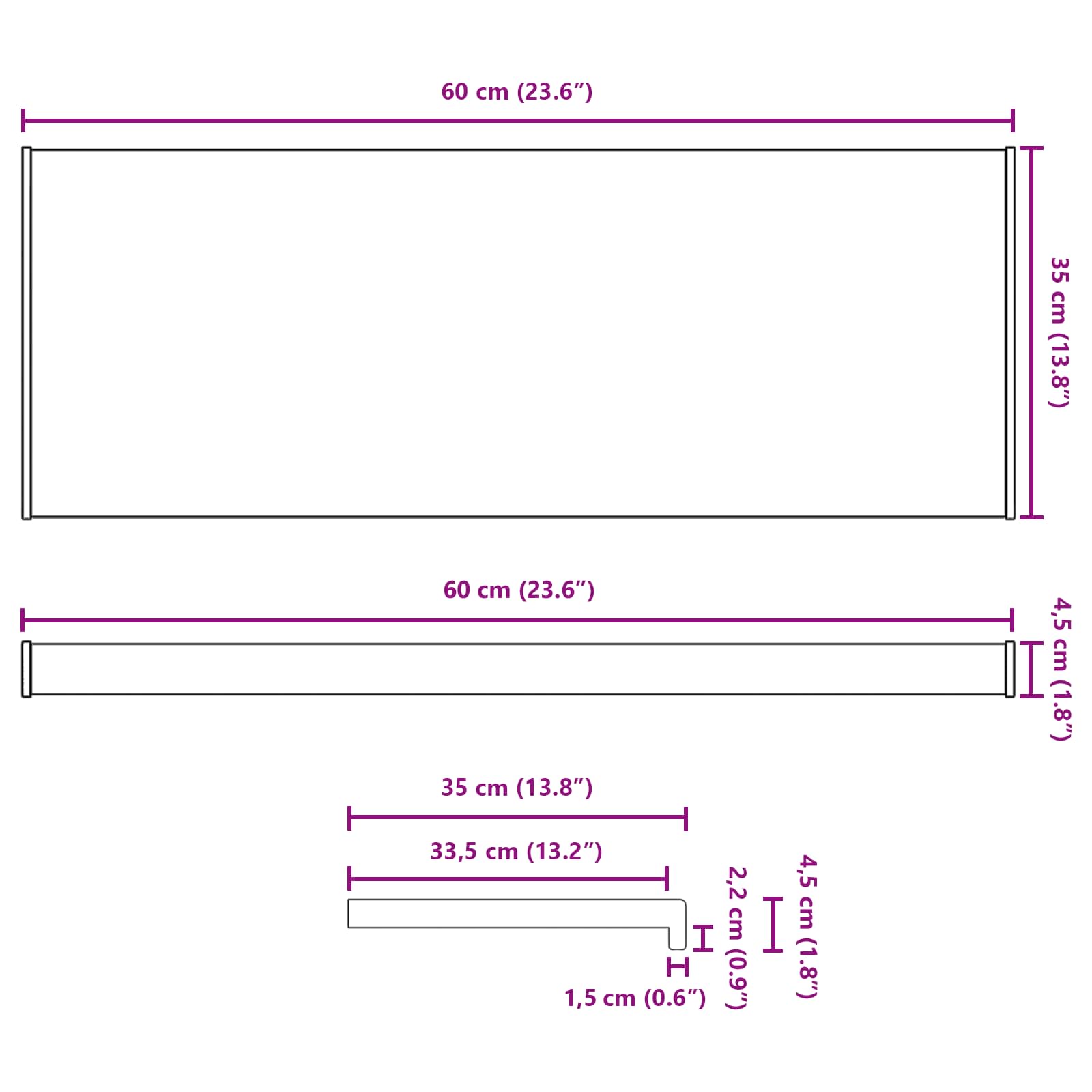 Raamsokkel Marmer textuur 60 x 35 x 4,5 cm PVC image 13