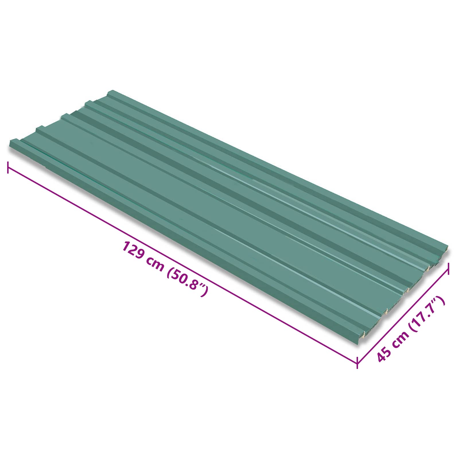 Tagpanel 12 stk. Grøn 129 x 45 cm Galvaniseret stål - Billede 5
