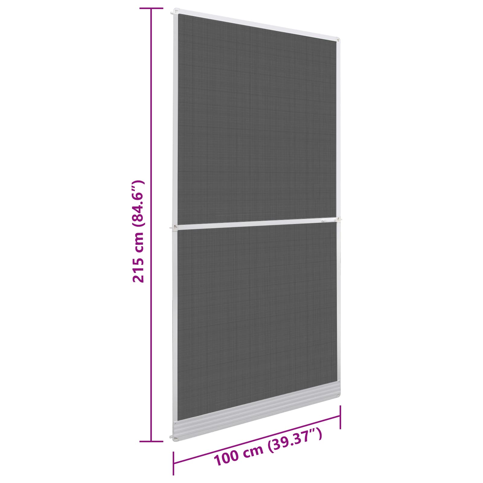 vidaXL Scharnierend Insectenscherm Wit en zwart 100 x 215 cm