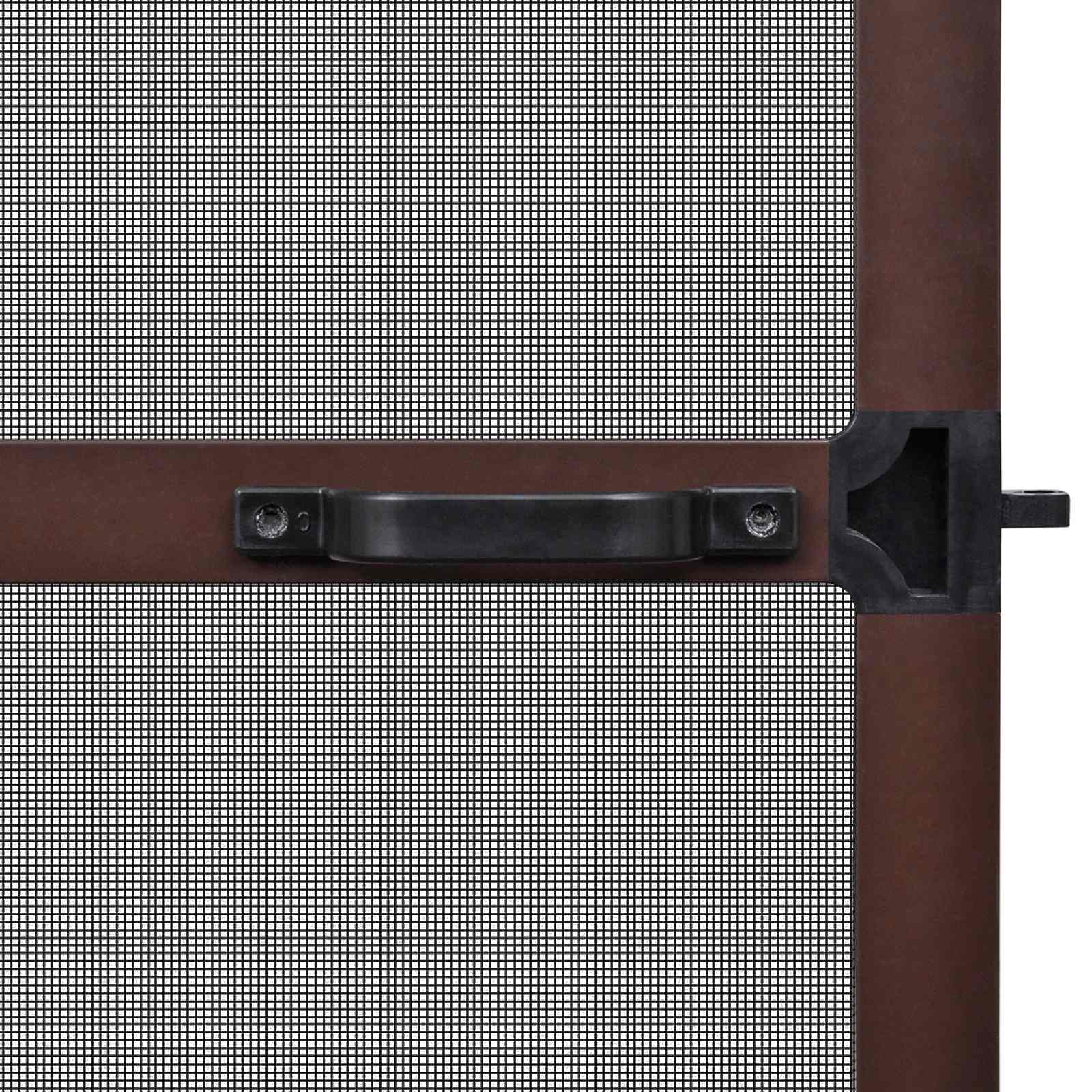 vidaXL Scharnierend Insectenscherm Bruin en zwart 100 x 215 cm