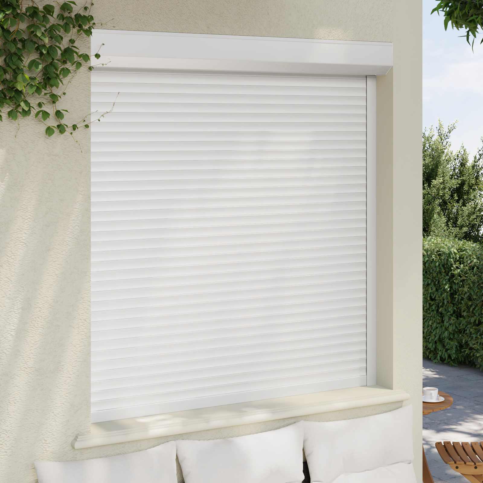 Ρολό εισόδου Λευκός 140 x 150 cm Αλουμίνιο και Πολυουρεθάνη - Image 3