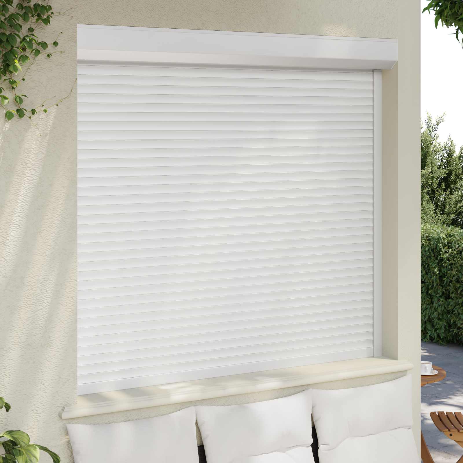Ρολό εισόδου Λευκός 160 x 150 cm Αλουμίνιο και Πολυουρεθάνη - Image 3