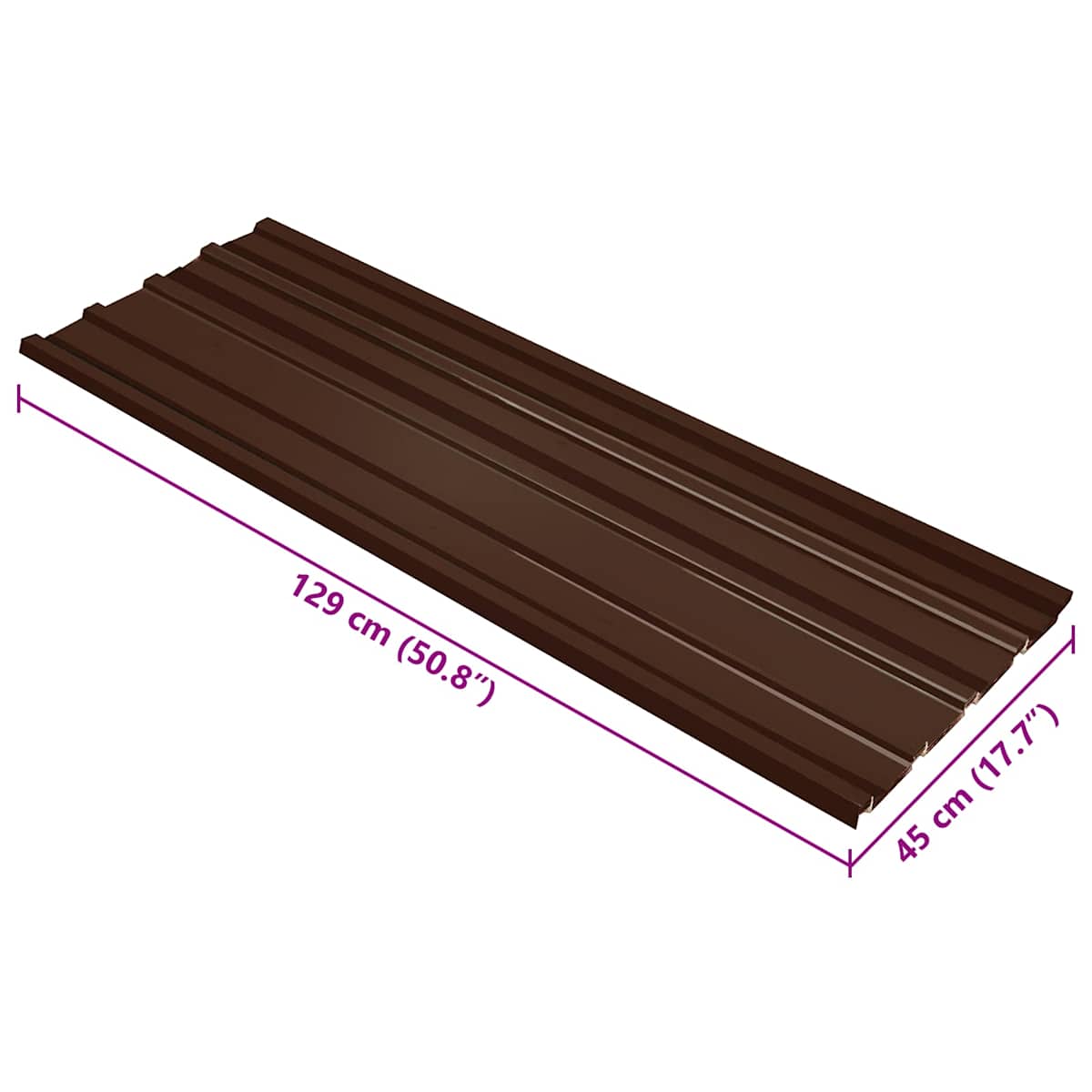Tagpanel 12 stk. 129 x 45 cm Galvaniseret stål - Billede 5