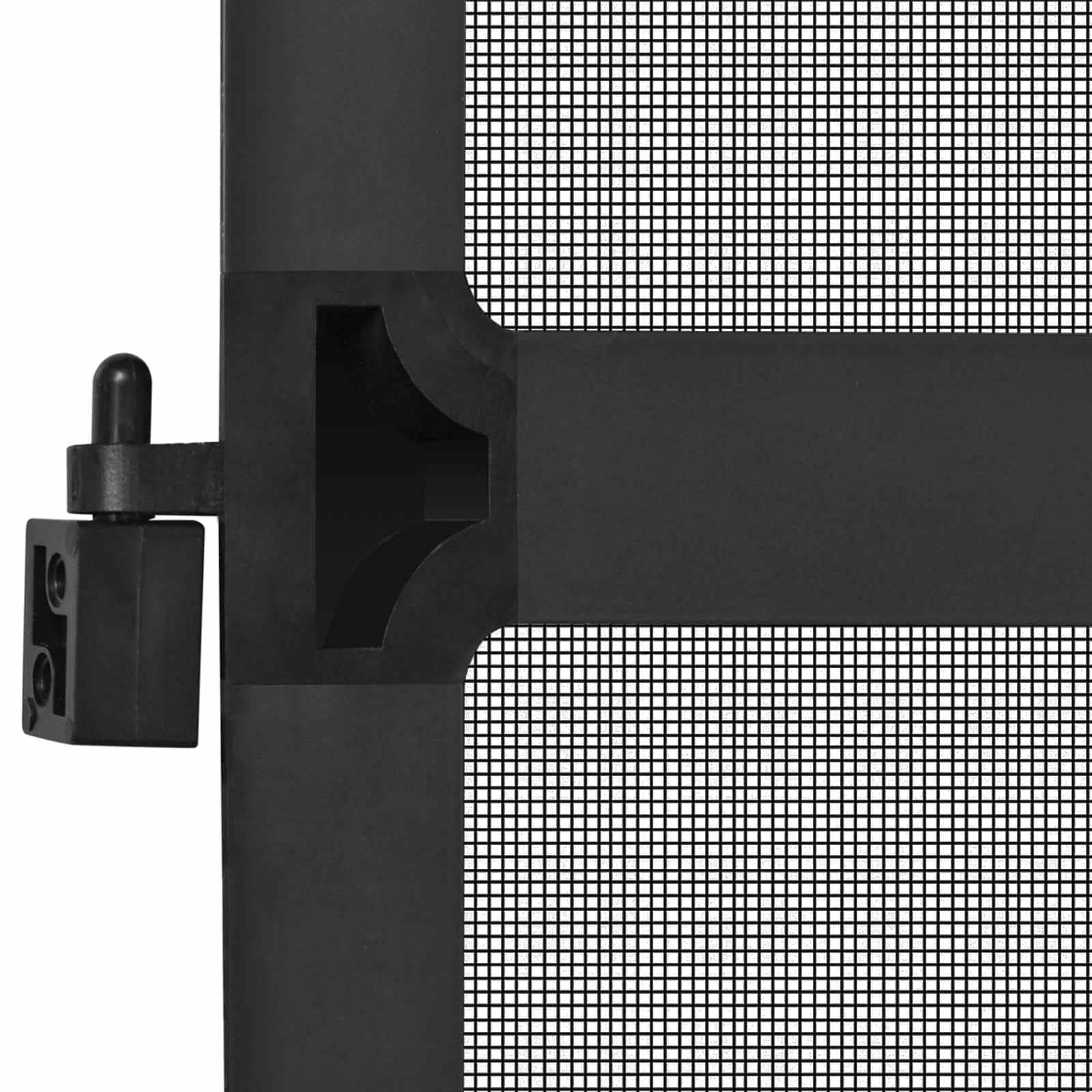 vidaXL Scharnierend Insectenscherm Antraciet en Zwart 100 x 215 cm