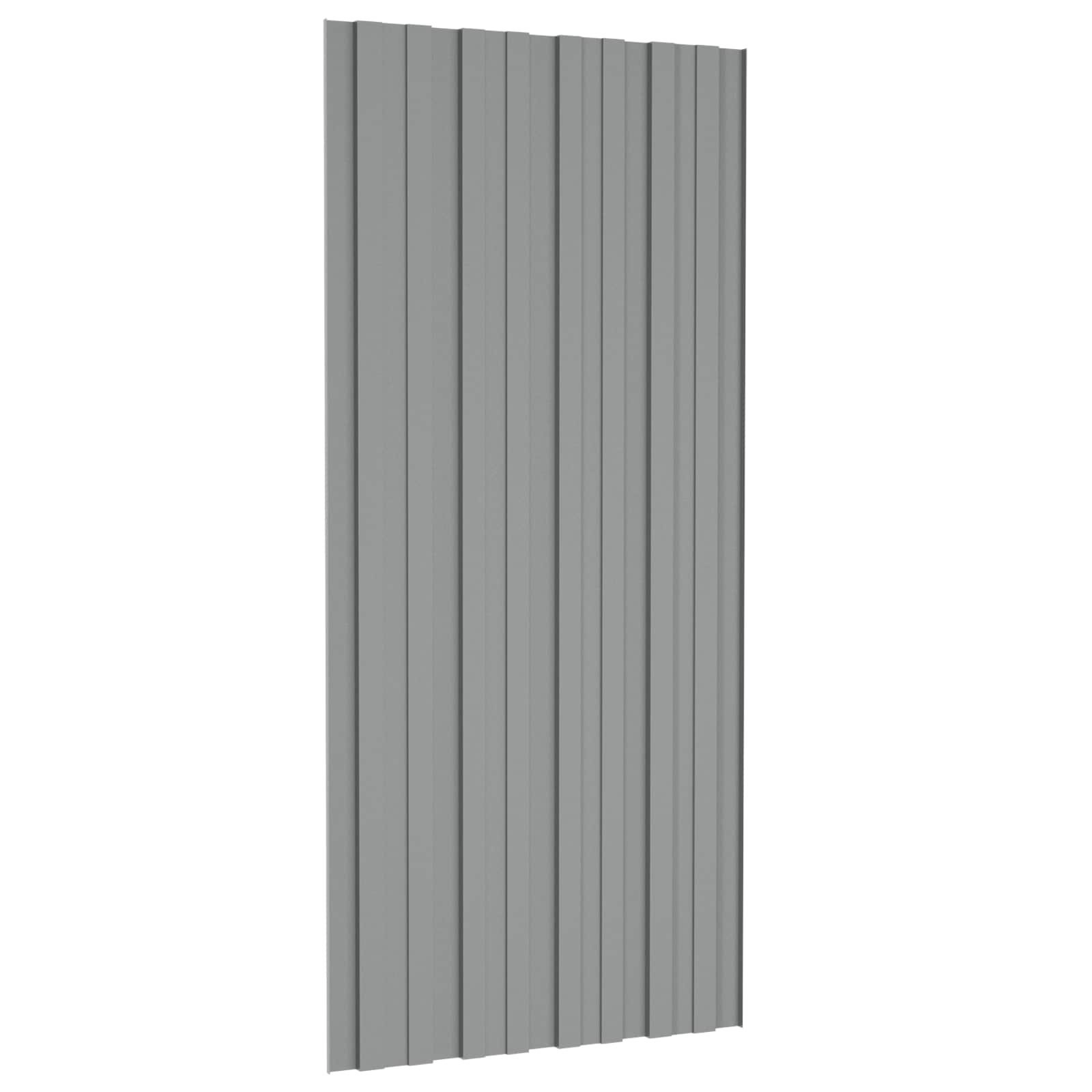 Πάνελ οροφής 12 τεμ. Γκρι 100 x 45 cm Γαλβανισμένος χάλυβας - Image 5