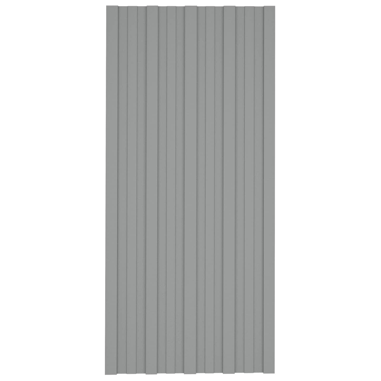 Πάνελ οροφής 12 τεμ. Γκρι 100 x 45 cm Γαλβανισμένος χάλυβας - Image 3