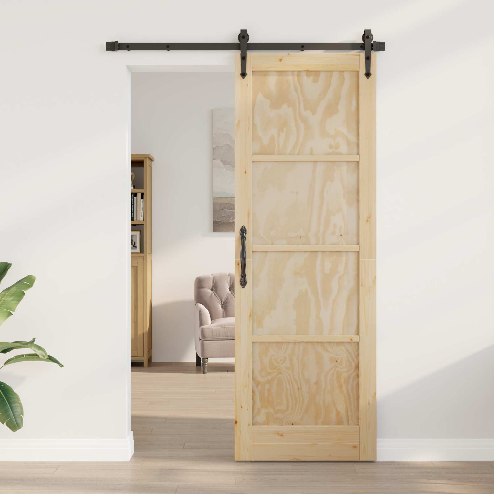 vidaXL Notranja vrata Naravna 73,5 x 211 cm Vezani les