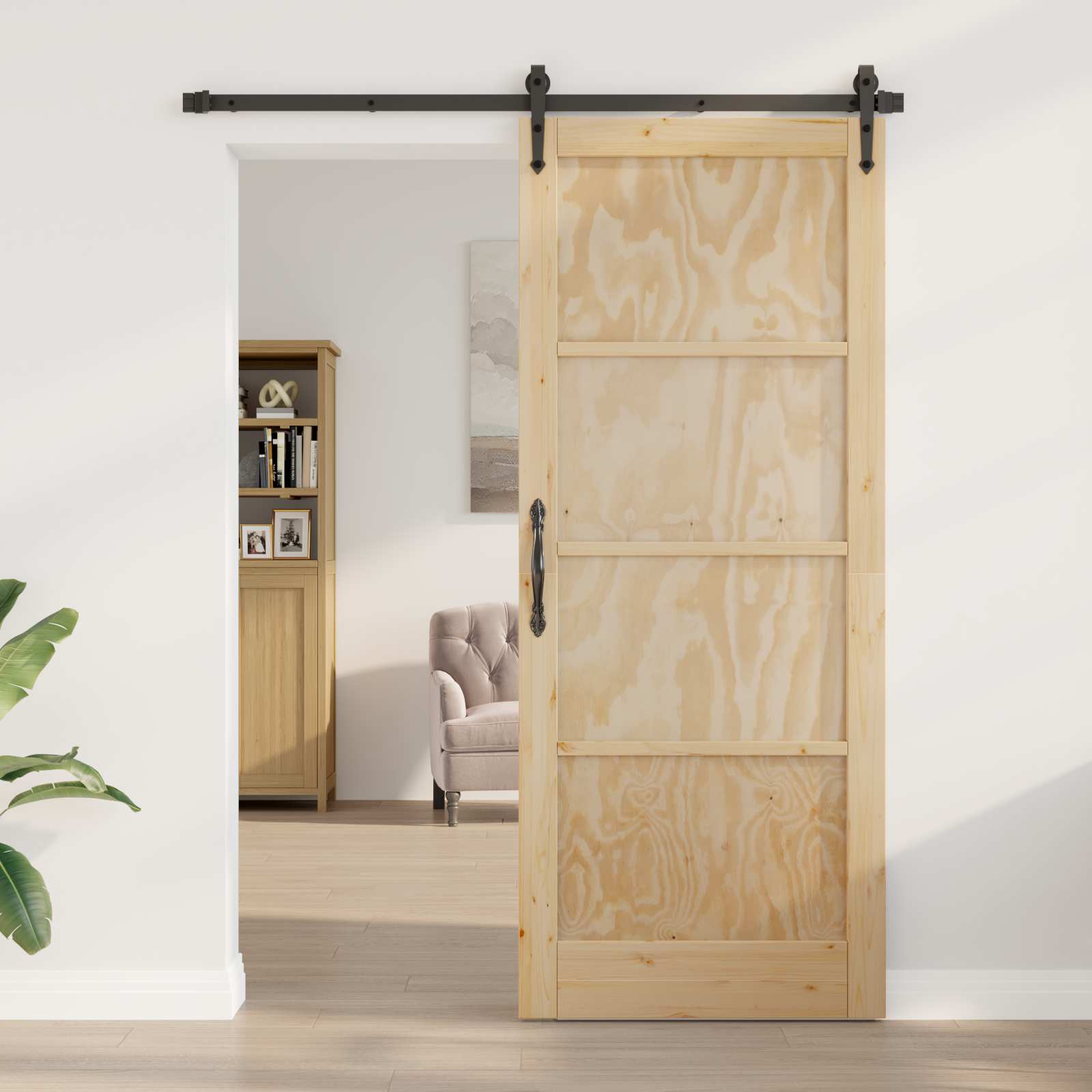 vidaXL Notranja vrata Naravna 86 x 211 cm Vezani les