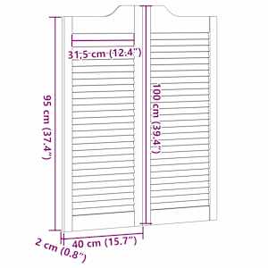 Kyvné dveře 2 pcs Bílá Masivní borovicové dřevo - obrázek 10