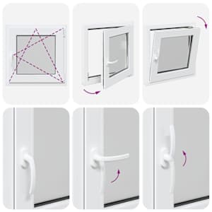 Okeno do suterénu RISOR 50 x 50 cm PVC a sklo Bílá - obrázek 10