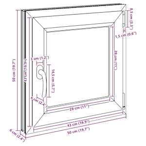 Okeno do suterénu RISOR 50 x 50 cm PVC a sklo Bílá - obrázek 12