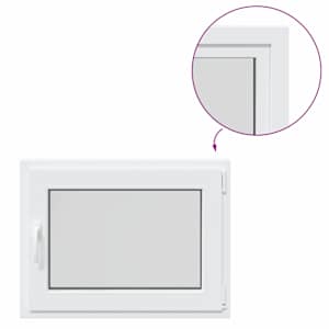 Okeno do suterénu RISOR 80 x 50 cm PVC a sklo Bílá - obrázek 8