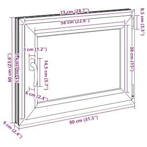 Okeno do suterénu RISOR 80 x 60 cm PVC a sklo Bílá - obrázek 12
