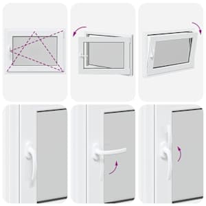 Okeno do suterénu RISOR 80 x 70 cm PVC a sklo Bílá - obrázek 10