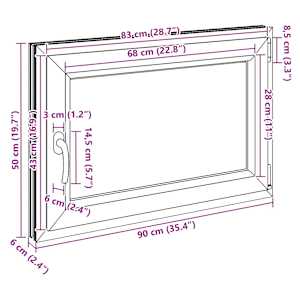 Okeno do suterénu RISOR 90 x 50 cm PVC a sklo Bílá - obrázek 12