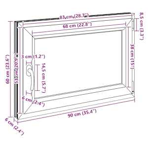 Okeno do suterénu RISOR 90 x 60 cm PVC a sklo Bílá - obrázek 12