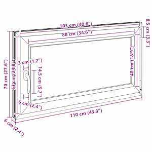 Okeno do suterénu RISOR 110 x 70 cm PVC a sklo Bílá - obrázek 12