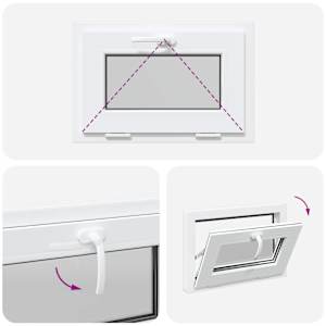 Okeno do suterénu RISOR 60 x 40 cm PVC a sklo Bílá - obrázek 10