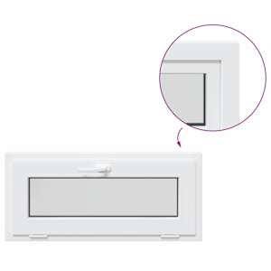 Okeno do suterénu RISOR 90 x 40 cm PVC a sklo Bílá - obrázek 8