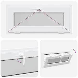 Okeno do suterénu RISOR 90 x 40 cm PVC a sklo Bílá - obrázek 10