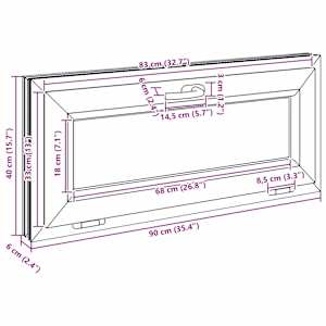 Okeno do suterénu RISOR 90 x 40 cm PVC a sklo Bílá - obrázek 12