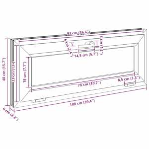 Okeno do suterénu RISOR 100 x 40 cm PVC a sklo Bílá - obrázek 12