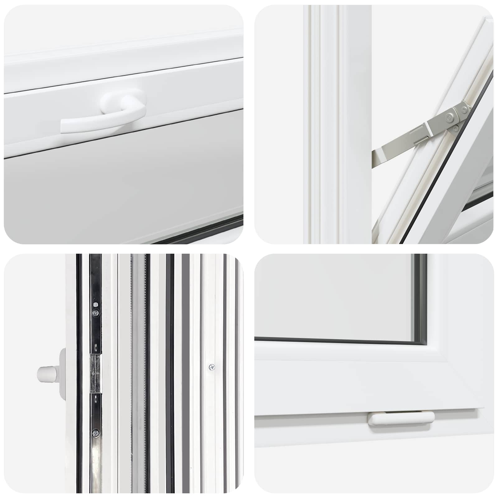 Okno za klet RISOR 110 x 40 cm PVC in steklo Bela - slika 7