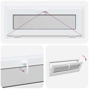 Okeno do suterénu RISOR 110 x 40 cm PVC a sklo Bílá - obrázek 10