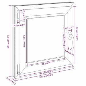 Okeno do suterénu RISOR 50 x 50 cm PVC a sklo Bílá - obrázek 12