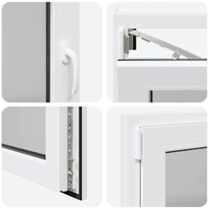 Okeno do suterénu RISOR 100 x 70 cm PVC a sklo Bílá - obrázek 7