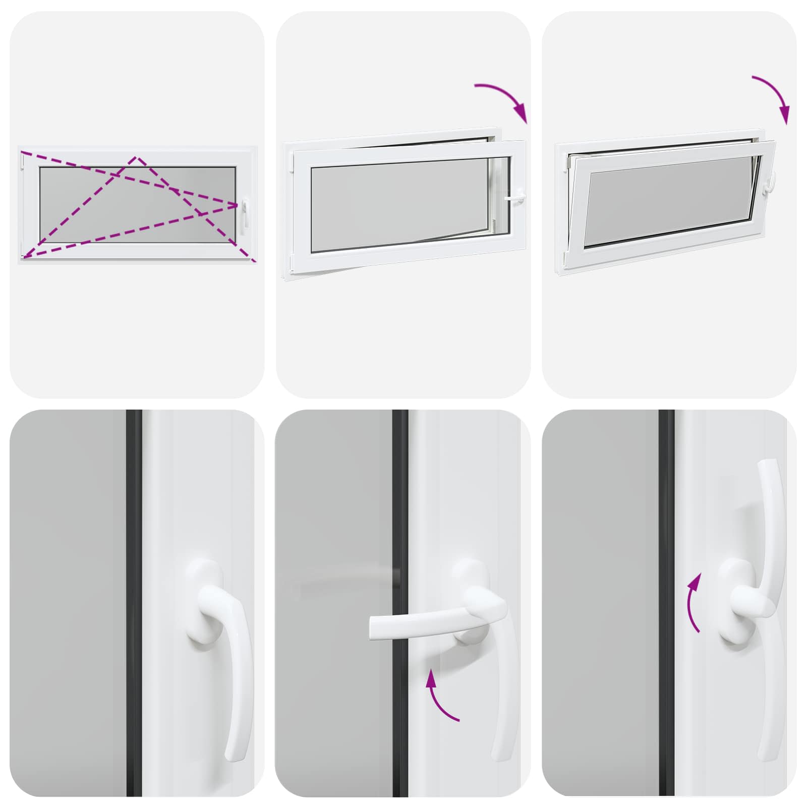 Okno za klet RISOR Bela 120 x 60 cm PVC in steklo - slika 10