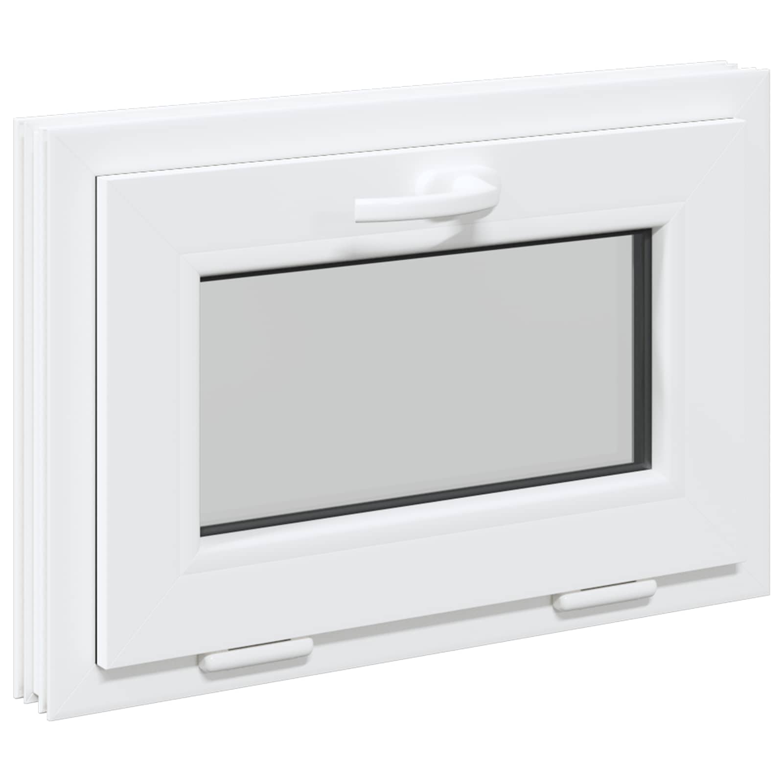 VidaXL Kelderraam Risor 60 X 40 Cm Pvc En Glas Wit